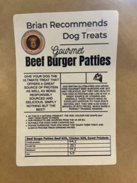 Beef Burger Back Label