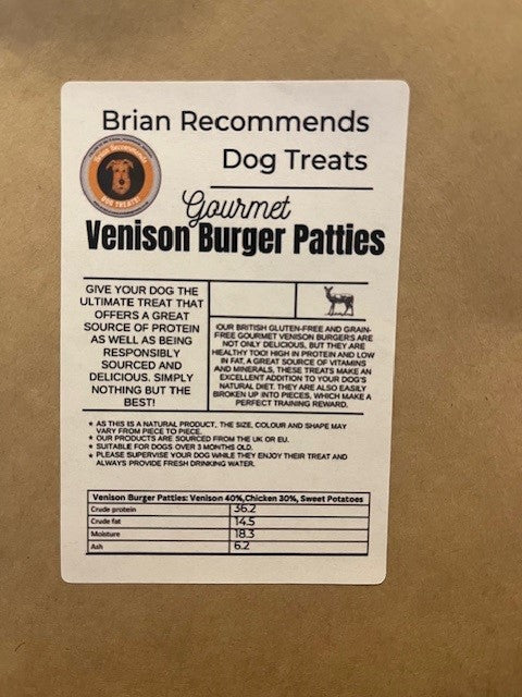 Venison Burger Back Label